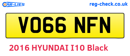 VO66NFN are the vehicle registration plates.