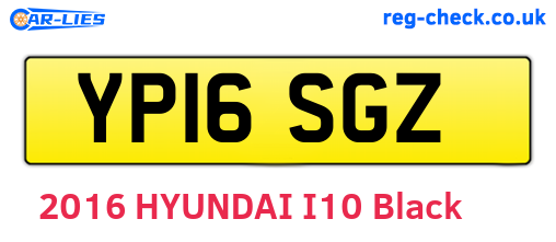YP16SGZ are the vehicle registration plates.