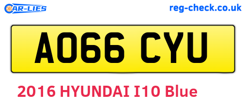 AO66CYU are the vehicle registration plates.
