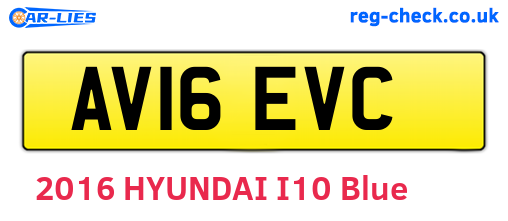 AV16EVC are the vehicle registration plates.