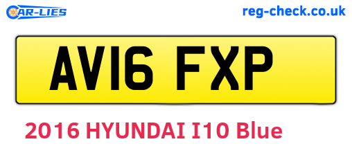 AV16FXP are the vehicle registration plates.