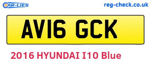 AV16GCK are the vehicle registration plates.