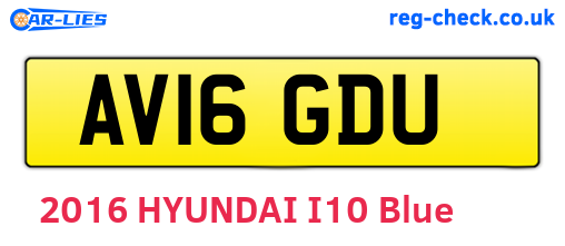 AV16GDU are the vehicle registration plates.