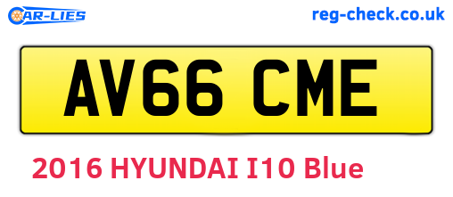AV66CME are the vehicle registration plates.