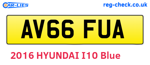 AV66FUA are the vehicle registration plates.