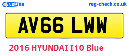AV66LWW are the vehicle registration plates.
