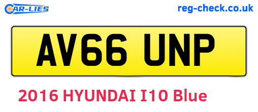 AV66UNP are the vehicle registration plates.