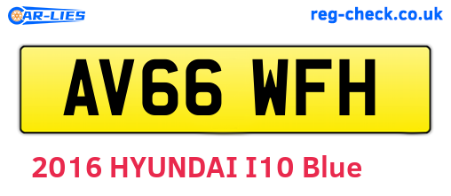 AV66WFH are the vehicle registration plates.