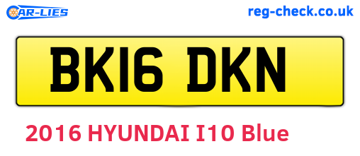 BK16DKN are the vehicle registration plates.