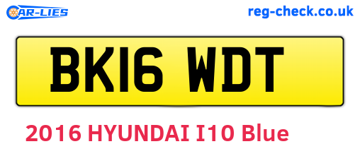 BK16WDT are the vehicle registration plates.