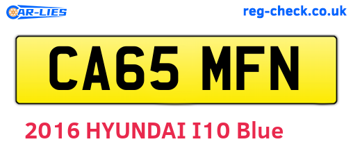 CA65MFN are the vehicle registration plates.