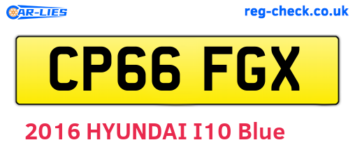 CP66FGX are the vehicle registration plates.
