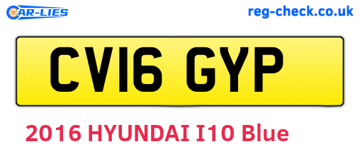 CV16GYP are the vehicle registration plates.
