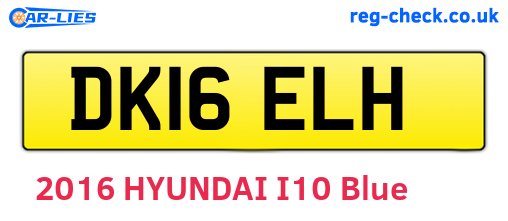 DK16ELH are the vehicle registration plates.
