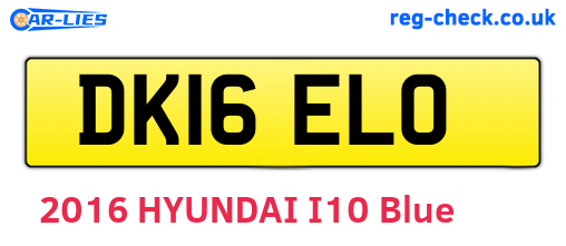 DK16ELO are the vehicle registration plates.