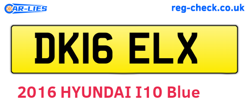 DK16ELX are the vehicle registration plates.