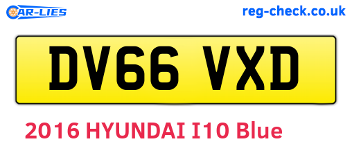 DV66VXD are the vehicle registration plates.