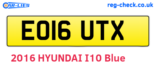 EO16UTX are the vehicle registration plates.