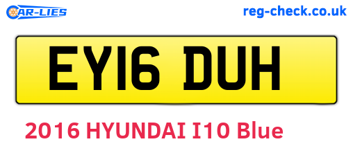 EY16DUH are the vehicle registration plates.
