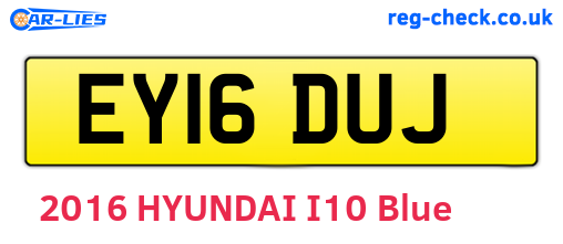 EY16DUJ are the vehicle registration plates.