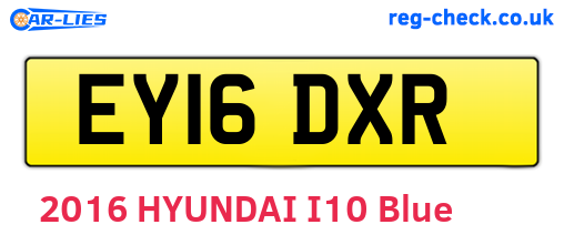EY16DXR are the vehicle registration plates.