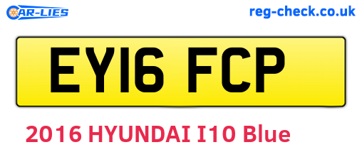 EY16FCP are the vehicle registration plates.