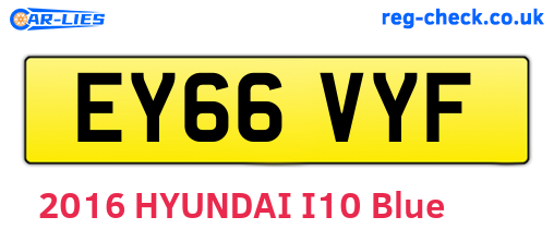 EY66VYF are the vehicle registration plates.