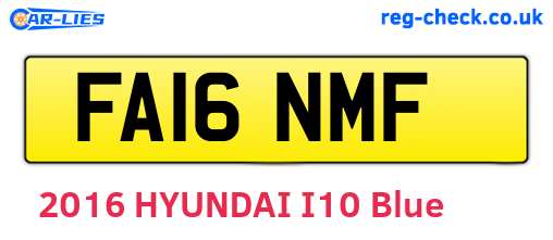 FA16NMF are the vehicle registration plates.