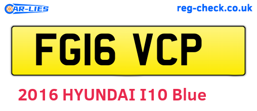 FG16VCP are the vehicle registration plates.