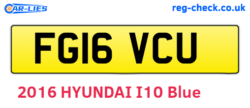 FG16VCU are the vehicle registration plates.