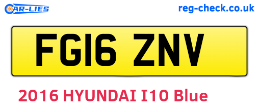 FG16ZNV are the vehicle registration plates.