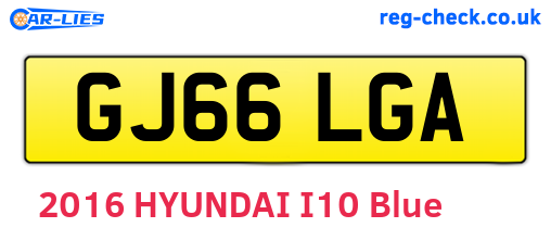 GJ66LGA are the vehicle registration plates.