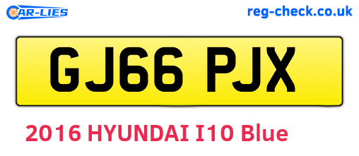 GJ66PJX are the vehicle registration plates.