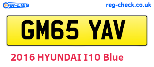 GM65YAV are the vehicle registration plates.