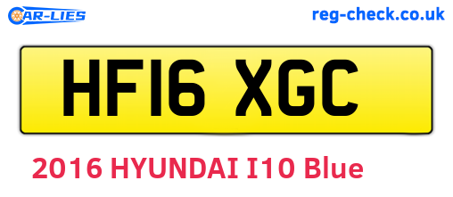 HF16XGC are the vehicle registration plates.