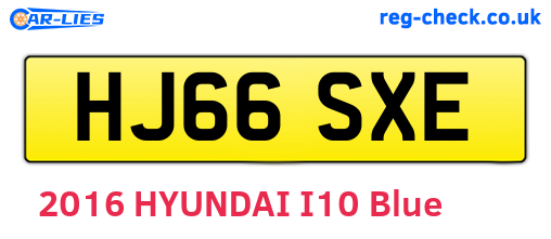 HJ66SXE are the vehicle registration plates.