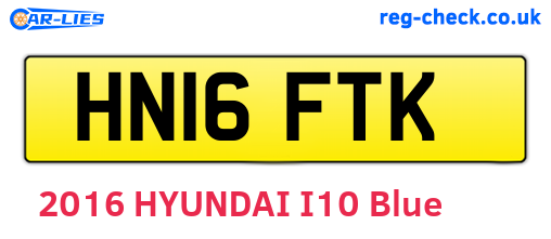 HN16FTK are the vehicle registration plates.