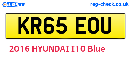 KR65EOU are the vehicle registration plates.