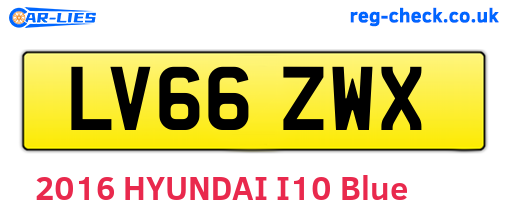 LV66ZWX are the vehicle registration plates.