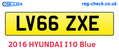 LV66ZXE are the vehicle registration plates.