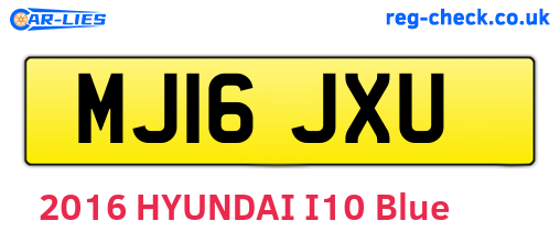 MJ16JXU are the vehicle registration plates.