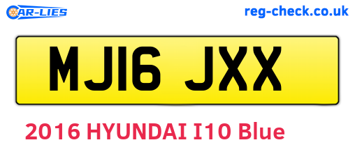 MJ16JXX are the vehicle registration plates.