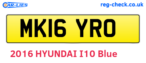 MK16YRO are the vehicle registration plates.