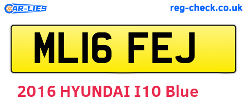 ML16FEJ are the vehicle registration plates.