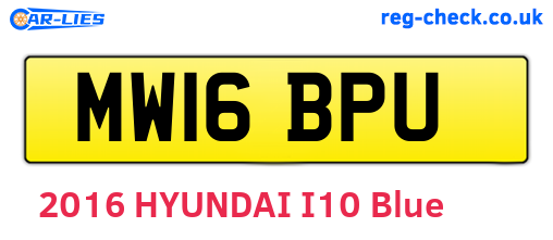 MW16BPU are the vehicle registration plates.
