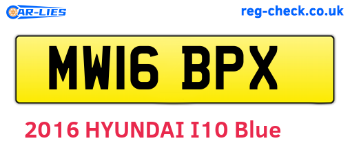 MW16BPX are the vehicle registration plates.
