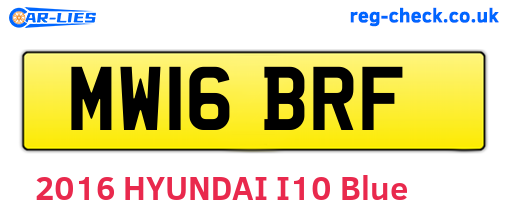 MW16BRF are the vehicle registration plates.