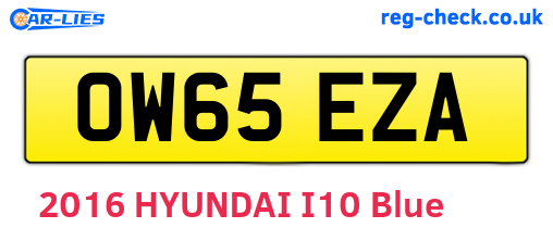 OW65EZA are the vehicle registration plates.