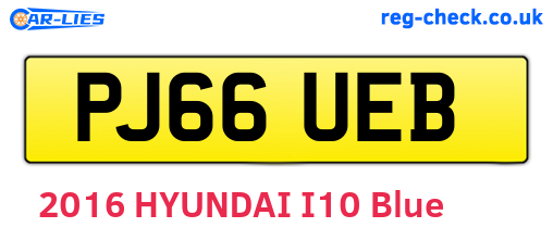 PJ66UEB are the vehicle registration plates.