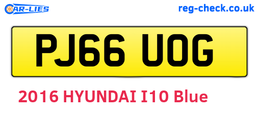 PJ66UOG are the vehicle registration plates.
